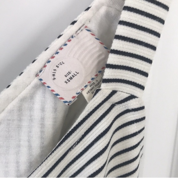 ANTHROPOLGIE Striped Criss Cross Back Fit and Flare Dress, Size XS - Picture 3 of 11